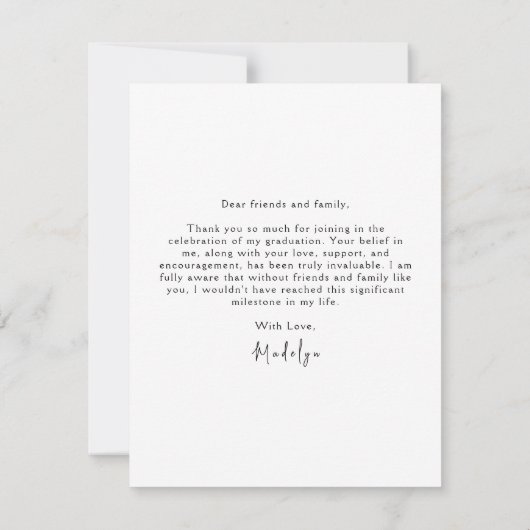 Vertikaler moderner Foto-Abschluss Dankeskarte (Rückseite)