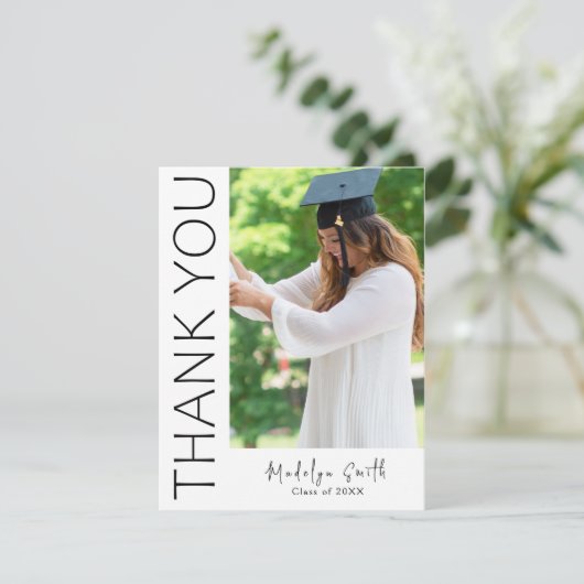 Vertikaler moderner Foto-Abschluss Dankeskarte (Stehend Vorderseite)