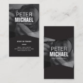 Vertikaler moderner Minimalistischer dunkler Visitenkarte (Vorne/Hinten)