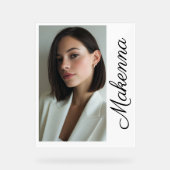 Vertikaler Moment mit Name Acrylschild (Vorderseite)