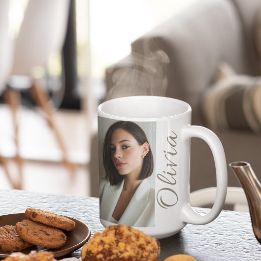 Vertikaler Moment mit Name Kaffeetasse