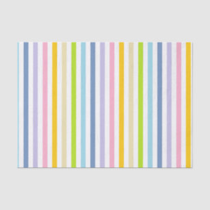 Vertikaler Pastellregenbogen und weiße Streifen Seidenpapier