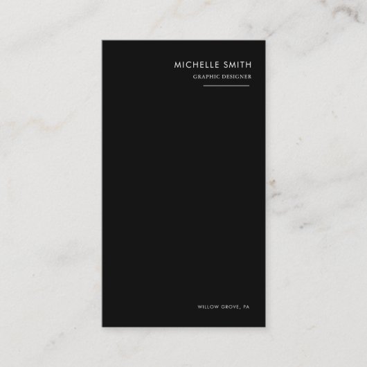 Vertikaler Qr-Code des schwarzen und weißen Grafik Visitenkarte (Vorderseite)