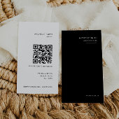 Vertikaler Qr-Code des schwarzen und weißen Grafik Visitenkarte