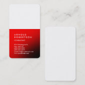 Vertikaler Red White Trendy Consultant Visitenkarte (Vorne/Hinten)