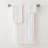 Vertikaler Regenbogen Candy Stripe Badhandtuch Set (Insitu)