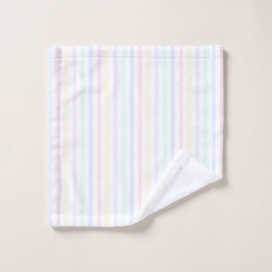 Vertikaler Regenbogen Candy Stripe Badhandtuch Set (Waschlappen)