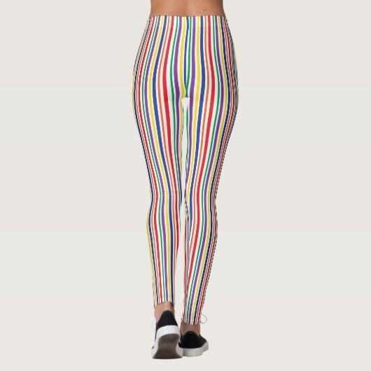 Vertikaler Regenbogen-gestreifte Leggings (Rückseite)