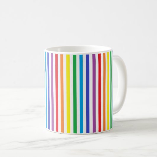Vertikaler Regenbogen und weiße Streifen Kaffeetasse (VorderseiteRechts)