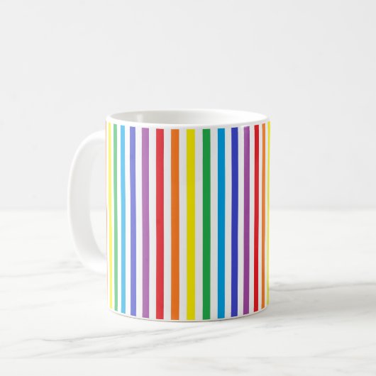 Vertikaler Regenbogen und weiße Streifen Kaffeetasse (Vorderseite Links)