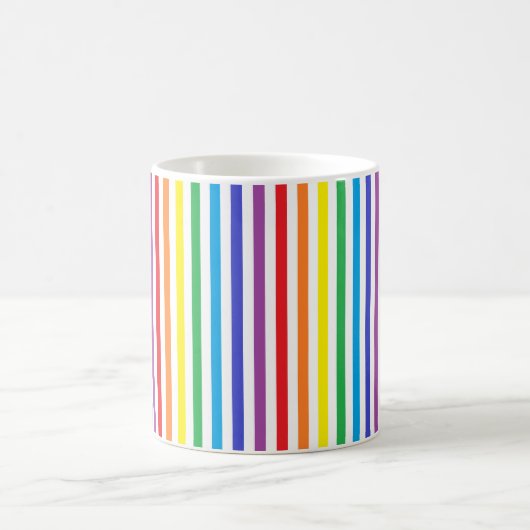 Vertikaler Regenbogen und weiße Streifen Kaffeetasse (Mittel)