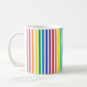 Vertikaler Regenbogen und weiße Streifen Kaffeetasse