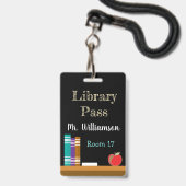 Vertikaler Saalpass der Chalkartonbibliothek Ausweis (Vorderseite mit Schlüsselband)