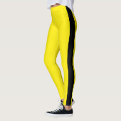 Vertikaler schwarzer Streifen | Text hinzufügen | Leggings (Links)