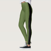 Vertikaler schwarzer Streifen | Text hinzufügen | Leggings (Links)