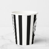 Vertikaler schwarzer und weißer Streifen Pappbecher (Rechts)