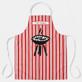 Vertikaler Streifen #2 DIY Farben rot weiß Schürze (Vorderseite)