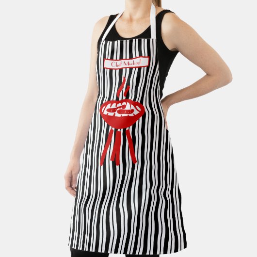 Vertikaler Streifen #2 DIY Schwarz-weiß Schürze (InSitu)