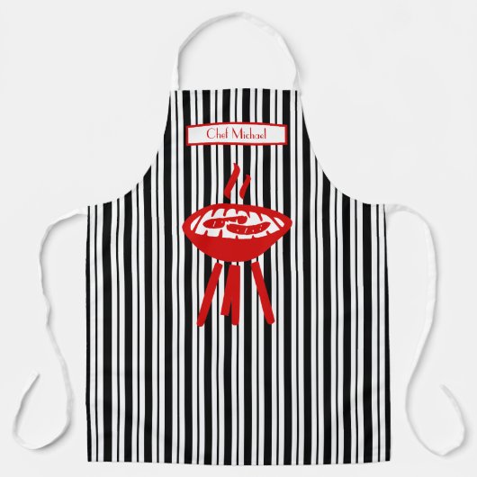 Vertikaler Streifen #2 DIY Schwarz-weiß Schürze (Vorderseite)