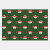 Vertikaler Streifen Holly Berry Feliz Navidad Geschenkpapier Set (Vorderseite 3)