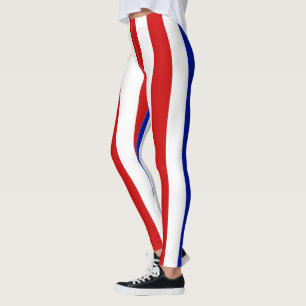 Vertikaler Strickdesigner ~ Rot ~ Blau ~ Leggings