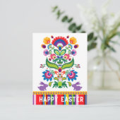 Vertikaler Text für Osterfolklore Postkarte (Stehend Vorderseite)