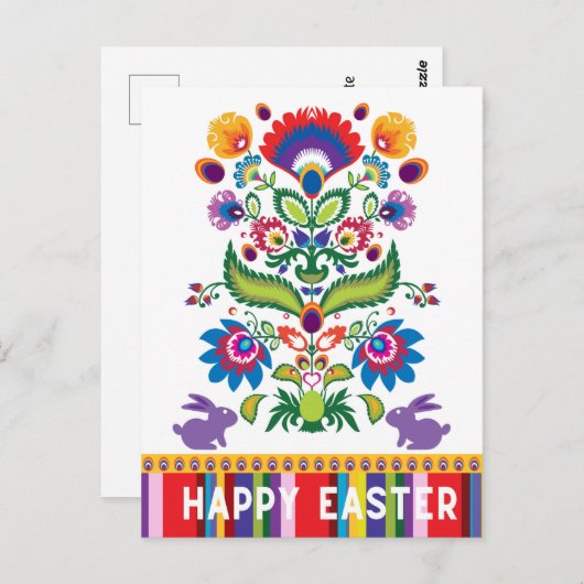 Vertikaler Text für Osterfolklore Postkarte (Vorne/Hinten)