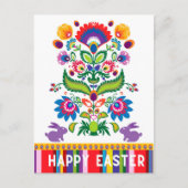 Vertikaler Text für Osterfolklore Postkarte (Vorderseite)