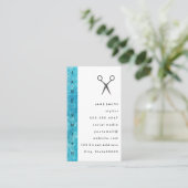 Vertikaler Text | Grunge Blue | Stylist Visitenkarte (Stehend Vorderseite)