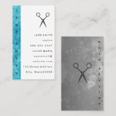 Vertikaler Text | Grunge Blue | Stylist Visitenkarte (Vorne/Hinten)