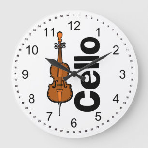 Vertikaler Text von Cello Große Wanduhr