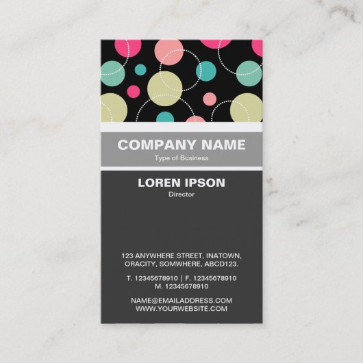 Vertikaler Verband - Felder und Kreise 150816 Visitenkarte (Vorderseite)