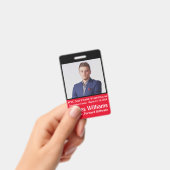 Vertikales Abzeichen Rot, Weiß, Schwarz Ausweis (Handheld)