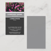 Vertikales Bänder - Bett aus rosa Tulips Visitenkarte (Vorne/Hinten)