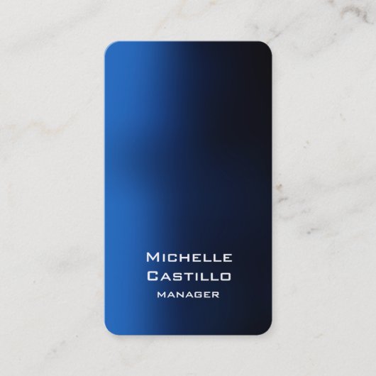 Vertikales, blaues, einzigartiges Design Visitenkarte (Vorderseite)