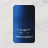Vertikales, blaues, einzigartiges Design Visitenkarte (Rückseite)