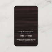 Vertikales, braunes Holz - einzigartiges Design Visitenkarte (Rückseite)
