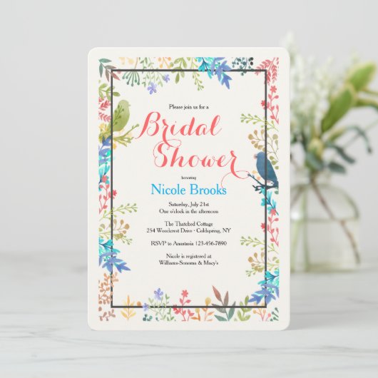 Vertikales Brautparty Einladung (Stehend Vorderseite)