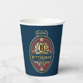 Vertikales BUTTERBEER™-Logo Pappbecher (Rückseite)