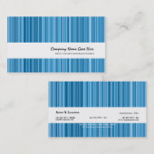 Vertikales Button der blauen Mode striped Visitenkarte (Vorne/Hinten)