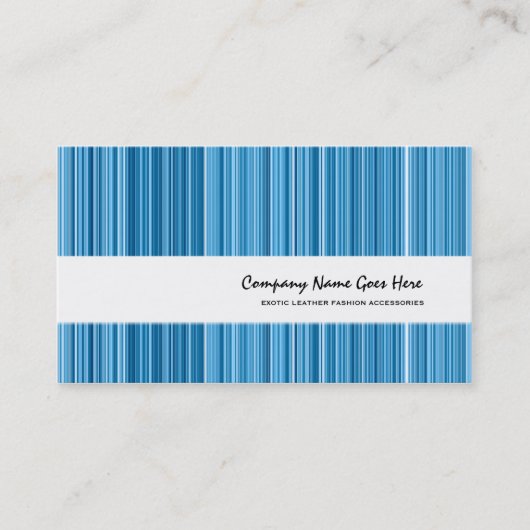 Vertikales Button der blauen Mode striped Visitenkarte (Vorderseite)