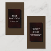 Vertikales Café Noir Brown Black Business Card Visitenkarte (Vorne/Hinten)