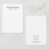 Vertikales Chubby-Ultra-Dick-Weißes Pinselskript Visitenkarte (Vorne/Hinten)