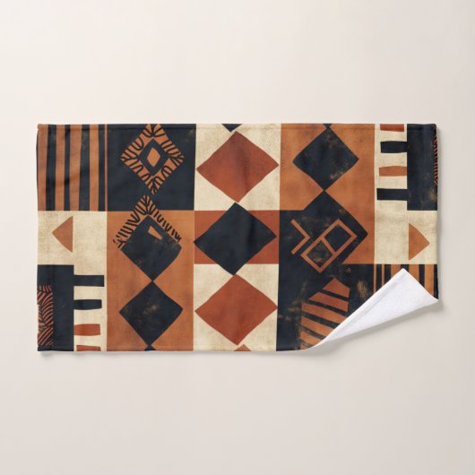 Vertikales Design mit afrikanischen Elementen Badhandtuch Set (Handtuch)