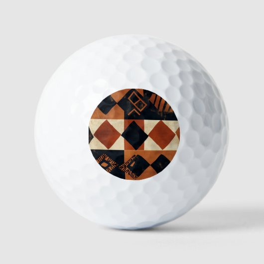 Vertikales Design mit afrikanischen Elementen Golfball (Vorderseite)