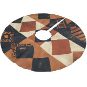Vertikales Design mit afrikanischen Elementen Polyester Weihnachtsbaumdecke (Schrägansicht)