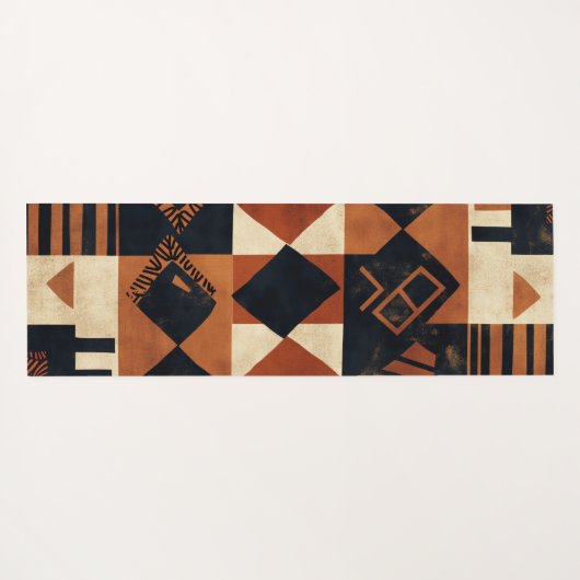 Vertikales Design mit afrikanischen Elementen Yogamatte (Rückseite (Horizontal))