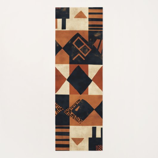 Vertikales Design mit afrikanischen Elementen Yogamatte (Rückseite)