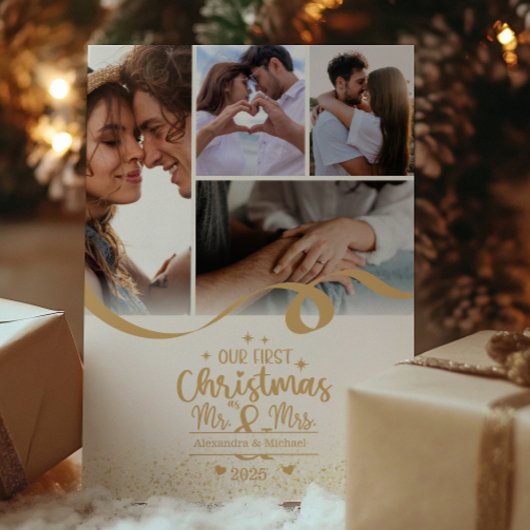 Vertikales erstes Weihnachten 5-Foto-Layout
