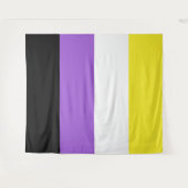 Vertikales Flag für nicht binäre Pride Wandteppich (Vorderseite (Horizontal))